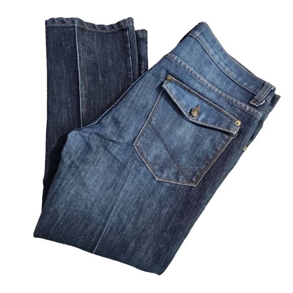 PD&C Jeans Men's 36x32 Dark Wash Blue Comfort Stretch Fit Retention - Picture 7 of 16